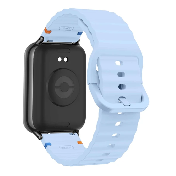 Xiaomi Mi Band 8 Pro Uyumlu Silikon Spor Dalgalı Bileklik - Mavi