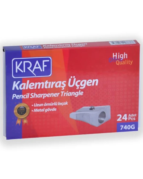 Kraf Metal Kalemtıraş üçgen 24lü 740G