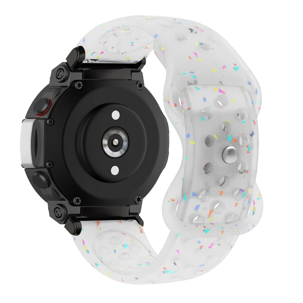 Amazfit T-Rex 2 Silikon Spor Kordon - Renkli Şeritli - Nefes Alabilir - Renk 1