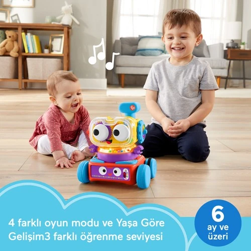 Fisher-Price 4'Ü 1 Arada Eğlenceli Robot, Türkçe Ve İngilizce Dil Seçenekleri İle Işıklar, Müzik Ve Eğitici İçerikler Sunar, 6 Ay Ve Üzeri Bebekler İçin Hck43 - 2