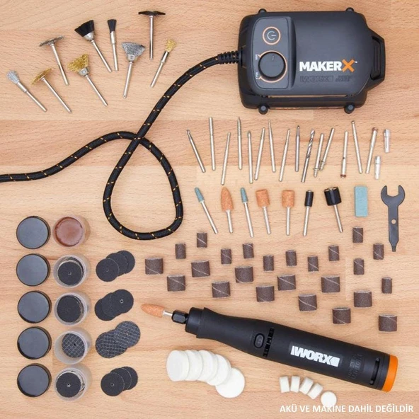WORX WA7208 201 Parça Universal Gravür Hobi Aksesuar Seti - 9