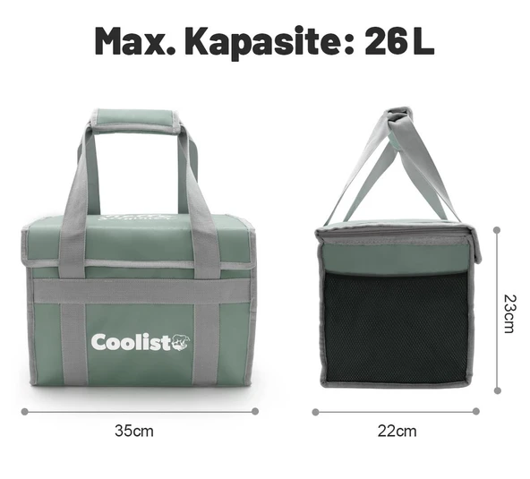 Coolist CL26LG 26 Litre Katlanabilir Termos Bez Çanta / Buzluk - Resim 8