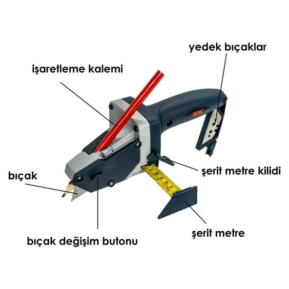 Rox 0124 Portatif Alçı Plaka Ölçme Kesme ve İşaretleme Aleti - 7