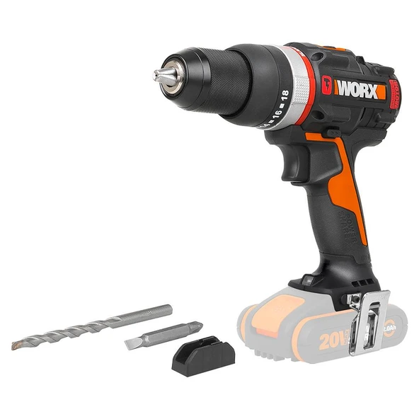 WORX WX-JCR.9 20Volt Kömürsüz Profesyonel Darbeli Matkap (Akü Dahil Değildir) - 6