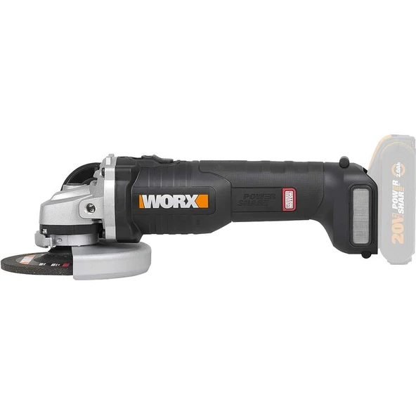 WORX WX812.9 20Volt 125mm Kömürsüz Profesyonel Avuç Taşlama (Akü Dahil Değildir) - 7