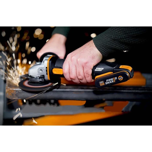 WORX WX800.9 20Volt 115mm Profesyonel Avuç Taşlama (Akü Dahil Değildir) - Resim 3