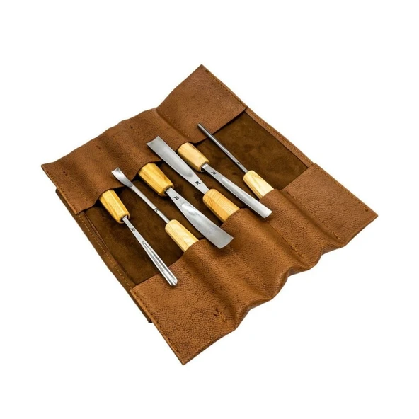 Rox Wood 0126 Deri Çantalı Premium Iskarpela Seti 6 Parça - Resim 6