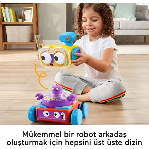 Fisher-Price 4'Ü 1 Arada Eğlenceli Robot, Türkçe Ve İngilizce Dil Seçenekleri İle Işıklar, Müzik Ve Eğitici İçerikler Sunar, 6 Ay Ve Üzeri Bebekler İçin Hck43 - 4