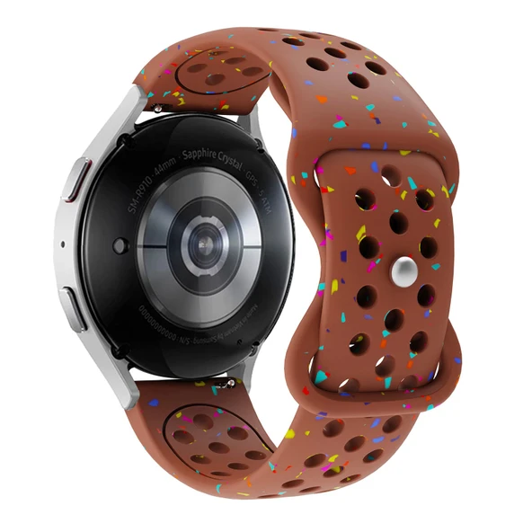 Samsung Watch 5 40mm/44mm Silikon Spor Kordon - Renkli Şeritli - Renk 2