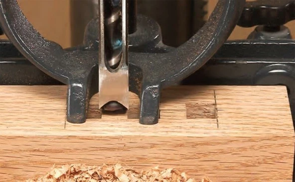Rox Wood 0038 Sütunlu Matkaba Takılır Zıvana Kare Delik Açma Seti - 5