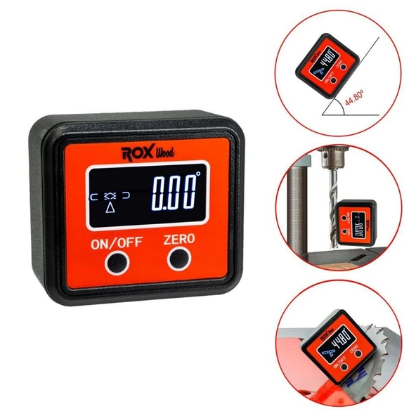 Rox Wood 0095 Dijital Mıknatıslı Açı Ölçer - 6