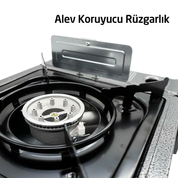 Rox Camping 0103 Tekli Portatif Kamp Ocak, Rüzgarlıklı, Ekstra Gaz Girişli - 5