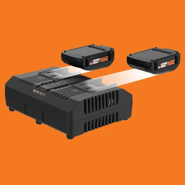 WORX WA3883 20Volt Li-ion PowerShare İkili Hızlı Akü Şarj Cihazı - 8