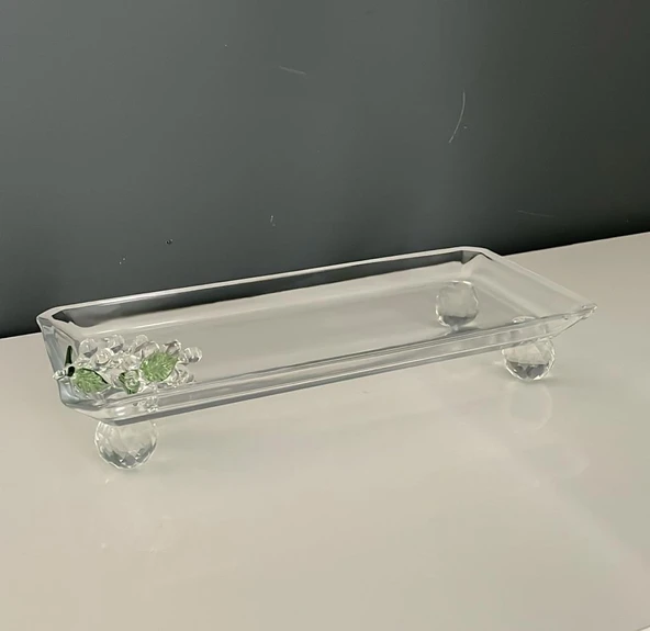 SELİM DEKOR GRAPE DİKDÖRTGEN SUNUM CAM TABAĞI 29,5X14 CM ürün görseli