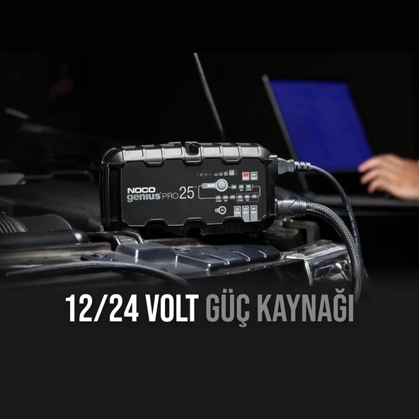 NOCO GENIUSPRO25 6V/12V/24V 1000A Akıllı Akü Şarj ve Akü Bakım/Desülfatör/Power Supply - 7