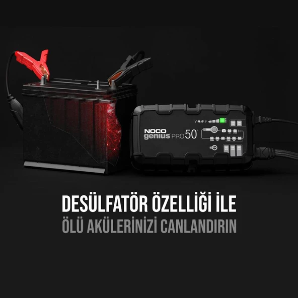 NOCO GENIUSPRO50 6V/12V/24V 1000A Akıllı Akü Şarj ve Akü Bakım/Desülfatör/Power Supply - 4