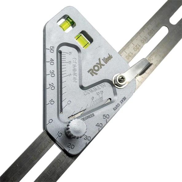 Rox Wood 0122 Çok Amaçlı Terazili Açılı Gönye 350 mm - 7
