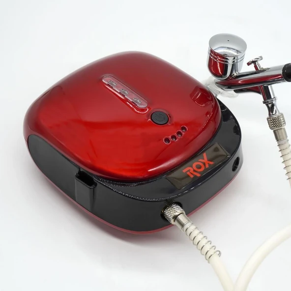 Rox 0066 Akülü Airbrush Kompresör Mini Boya Tabancası Seti - 4
