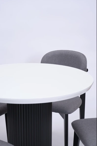 Bohem Norte Yuvarlak Mutfak Masa Sandalye Takımı 100cm - Resim 6