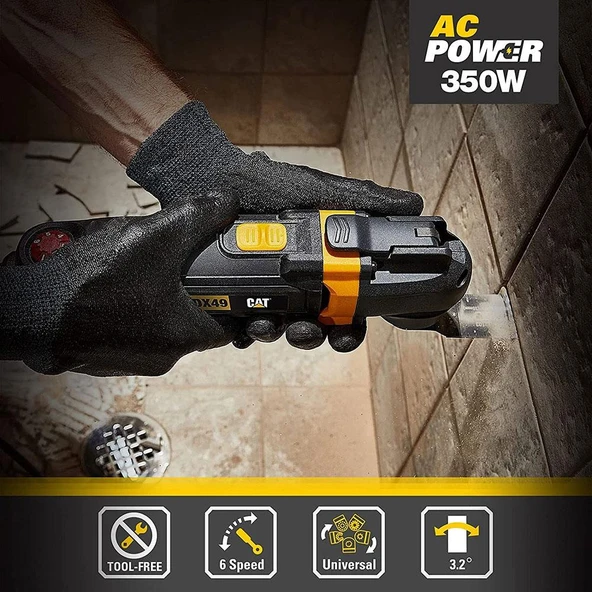 CAT DX49.1 350Watt Profesyonel Çok Amaçlı Devir Ayarlı Kesme Raspalama ve Zımpara + 14 Adet Aksesuar - 8