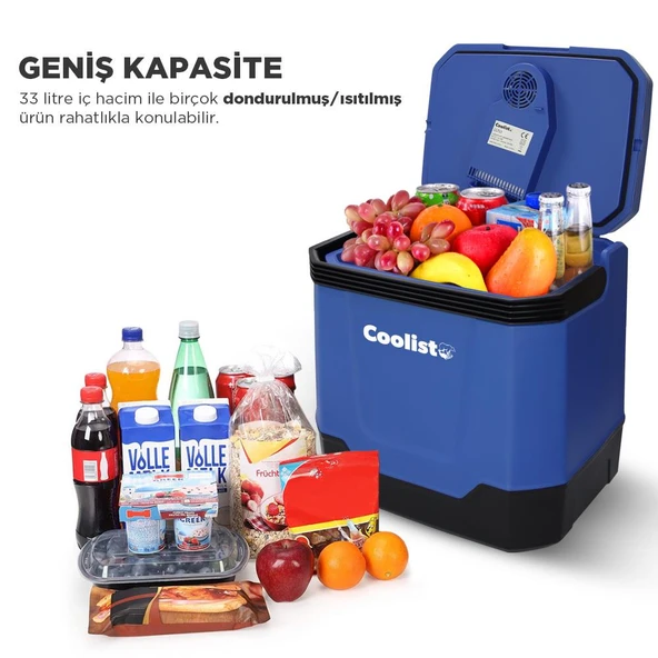 Coolist CLT33 12Volt/220Volt AC/DC 33 Litre Sıcak/Soğuk Oto Buzdolabı - 3