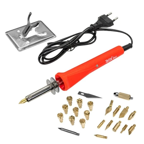 Rox Wood 0142 Ahşap Yakma ve Hobi Seti 30 Watt - 27 Parça - 10