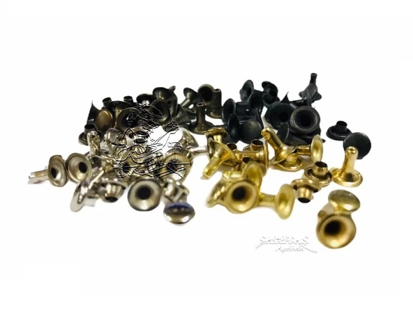 Perçin Rivet 0 no 6mm 150 Takım (Leathercraft, Deri Hobi) - 2
