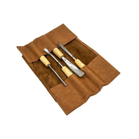 Rox Wood 0127 Deri Çantalı Premium Iskarpela Seti 4 Parça - Resim 2