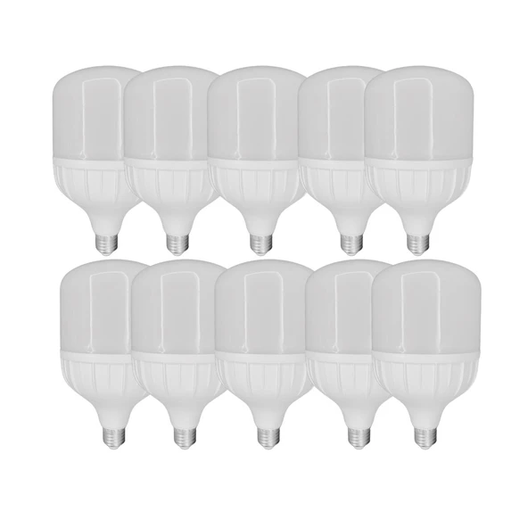Chn 10'lu Paket 50w Büyük Boy 6500K Beyaz Işık E27 Led Tasarruflu Ampül