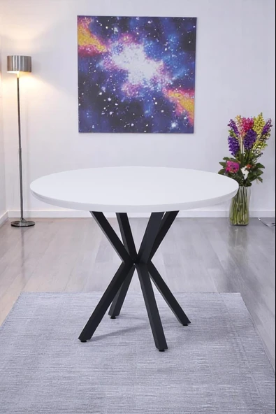 Göksu Yuvarlak Lak Panel Mutfak Masası 100cm - 3