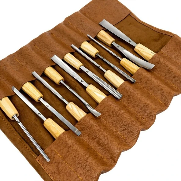 Rox Wood 0125 Deri Çantalı Premium Iskarpela Seti 12 Parça - 11