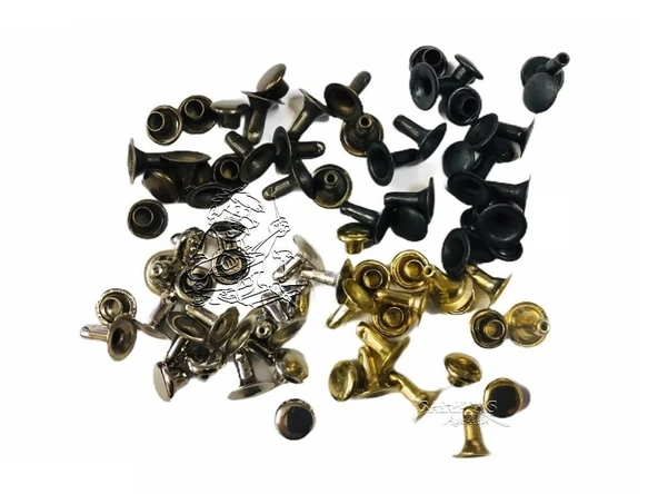 Perçin Rivet 0 no 6mm 150 Takım (Leathercraft, Deri Hobi) - 3
