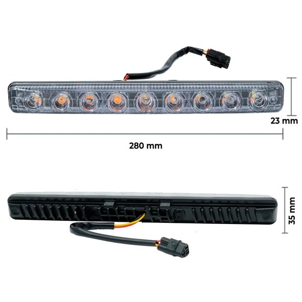 Mega Oto Market 12V 9 Ledli 36W Beyaz Gündüz Ledi - Sarı Sinyalli IP4 Metal Kasa - 2