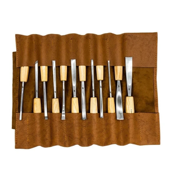 Rox Wood 0125 Deri Çantalı Premium Iskarpela Seti 12 Parça - 6
