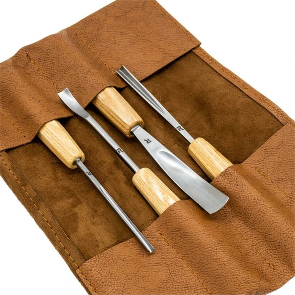 Rox Wood 0127 Deri Çantalı Premium Iskarpela Seti 4 Parça - Resim 12