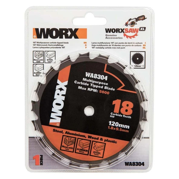 WORX WA8304 120x9,5mm Metal, Ahşap, PVC, Alüminyum Kesme, Elmas Daire Testere Bıçağı - 4