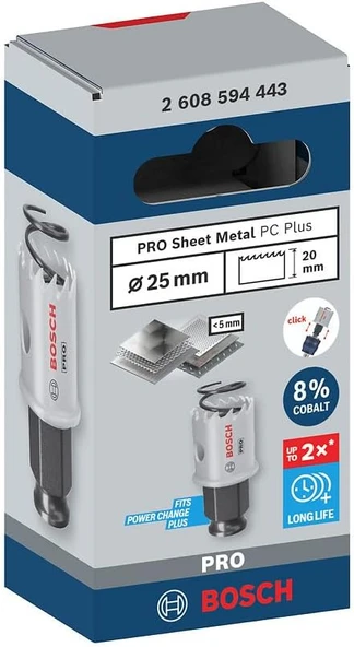 Bosch PRO Sheet Metal PC Plus Delik Açma Testeresi 25 mm