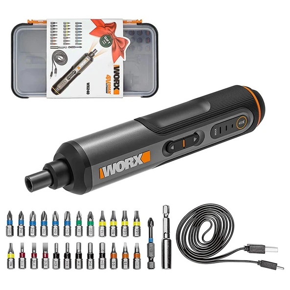 WORX WX240 4Volt/1.5Ah. Li-ion Akıllı Şarjlı Tornavida + 26 adet Bits Uç - 6
