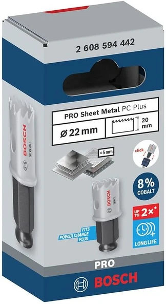 Bosch PRO Sheet Metal PC-Plus Delik Açma Testeresi 22 mm