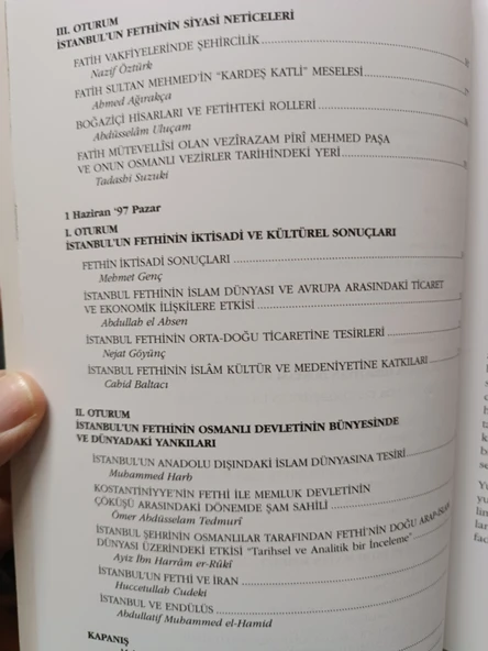 2. ULUSLARARASI İSTANBUL'UN FETHİ KONFERANSI (30-31 MAYIS, 1 HAZİRAN 1997) - 3