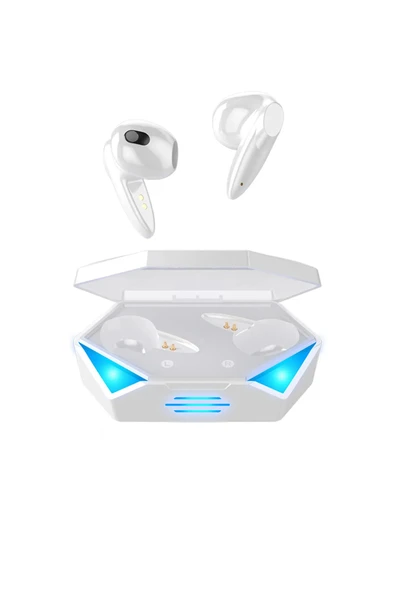 G20 Profesyonel Kablosuz RGB Işıklı Oyuncu Kulaklığı Bluetooth 5.3 Kulakiçi Beyaz Renk Çift Mikrofonlu Su ve Toz Geçirmez Özel LED Işıklı Tasarım