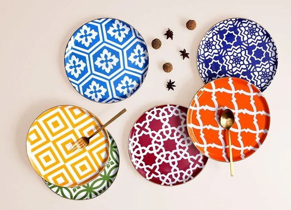 Porland Morocco 6 Kişilik Servis Takımı 28cm Karma Renk
