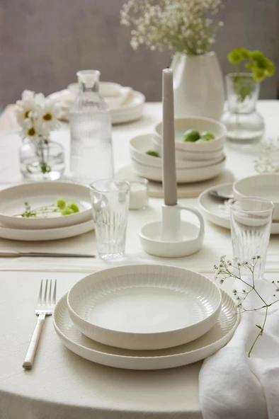 Kütahya Porselen Bone Crest 18 Parça 6 Kişilik Yemek Takımı - 4