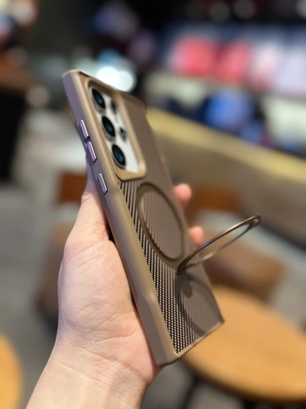 Samsung Galaxy S25 Uyumlu Manyetik Zırhlı Standlı Telefon Kılıfı - Siyah - 6