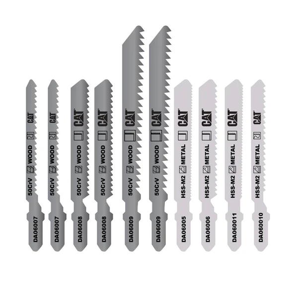 CAT DA06901 10 Parça Profesyonel Metal/Ahşap Hassas/Kaba Kesim Dekupaj Testere Ucu - Resim 3