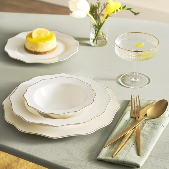 Karaca Kate 24 Parça 6 Kişilik Porselen Yemek Takımı