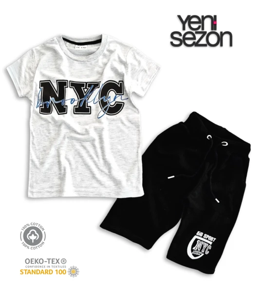 Triliya Pamuklu Unisex Çocuk Kapri Takımı (Cepli & Kordonlu, 3-12 Yaş) TRL-53 - 3