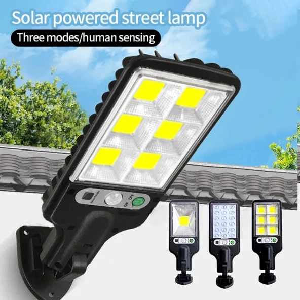 Solar LED Duvar Lambası - 3 Modlu - 616C - Siyah - 2