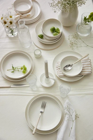 Kütahya Porselen Bone Crest 18 Parça 6 Kişilik Yemek Takımı - 3