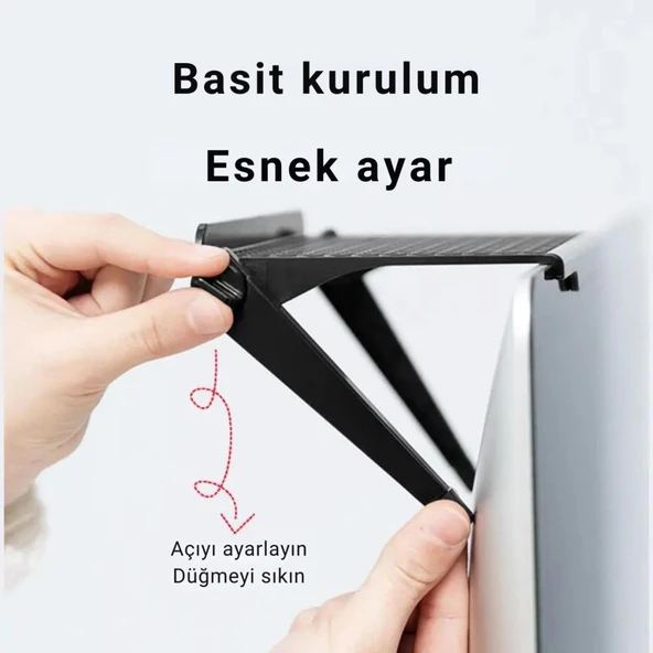 Polham 22x11 CM TV Üstü Kumanda, Modem, TV Kutusu Rafı, Monitör, Notebook Uyumlu Düzenleme Rafı - 4